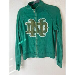 Retro Brand Zip Sweatshirt Green Size Large